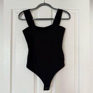NWOT Abercrombie & Fitch Soft Sleveless Square Neck Bodysuit, Black, S
